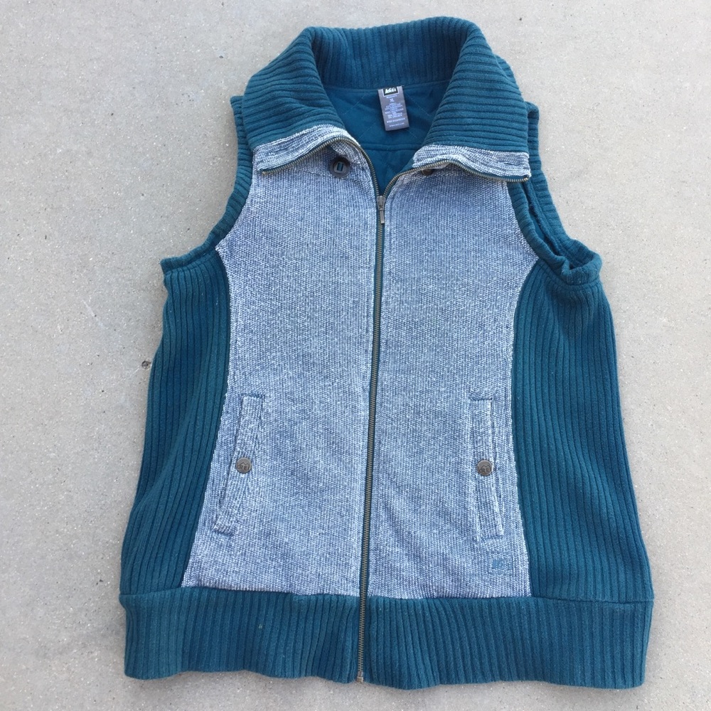 REI Teal and white Vest